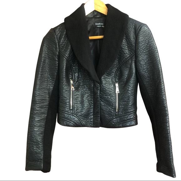 👀 Vegan Bebe crop jacket. Xs - Picture 1 of 13